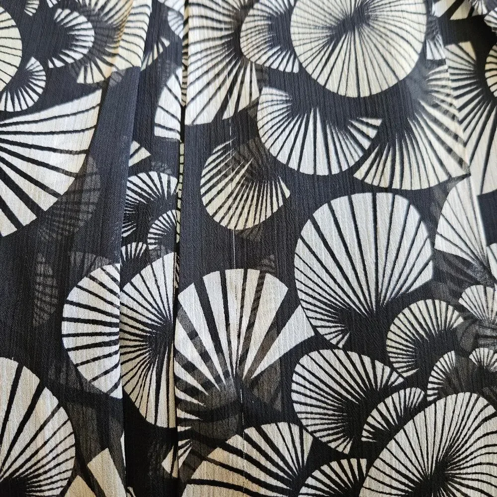Bob Mackie Chiffon Side Zip Skirt Geometric Floral Art sz 8 EUC